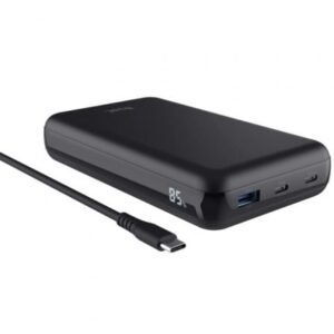 Bateria Externa/Powerbank Trust Laro 20000mAh/ 100W/ Preta/ Compatible con Portátiles