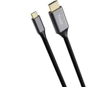 Cabo Conversor HDMI 4K Trust CALYX/ USB Tipo-C Macho - HDMI Macho/ 2m/ Cinzento