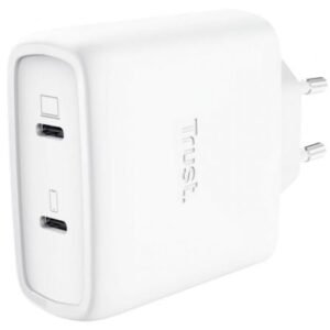 Carregador de Pared GaN Trust Maxo 65W 25526/ 2xUSB Tipo-C/ Incluye Cabo USB Tipo-C/ 65W