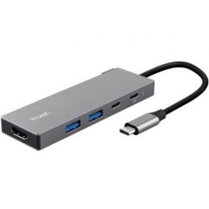 Docking USB Tipo-C Trust Dalyx/ 2xUSB/ 1xHDMI 4K/ 2xUSB Tipo-C/ Cinzento