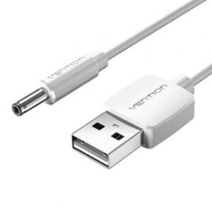 Cabo Alimentación Vention CEXWF/ USB Macho - DC 3.5mm Macho/ 1m/ Branco