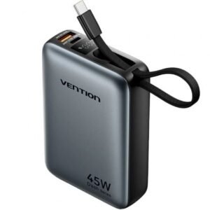 Powerbank 20000mAh Vention FHGH0/ 45W/ Cinzento/ Incluye Cabo USB Tipo-C