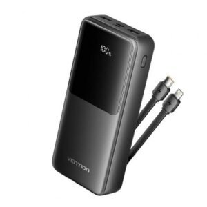 Powerbank 20000mAh Vention FHPB0/ 22.5W/ Preta/ Incluye Cabo USB Tipo-C y Lightning