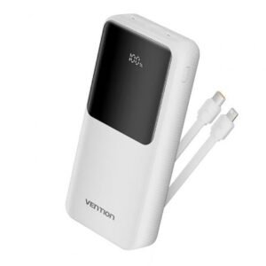 Powerbank 20000mAh Vention FHPW0/ 22.5W/ Branca/ Incluye Cabo USB Tipo-C y Lightning