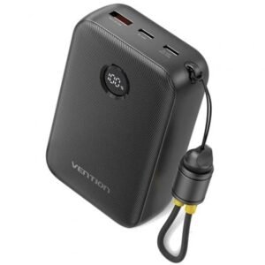 Powerbank 20000mAh Vention FKBB0-C/ 22.5W/ Preta/ Incluye Cabo USB Tipo-C