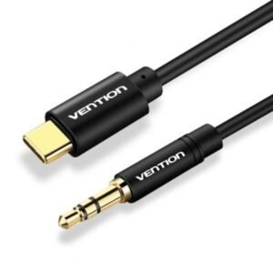 Cabo Conversor Audio Vention BGABG/ USB Tipo-C Macho - Jack 3.5 Macho/ 1.5m/ Preto
