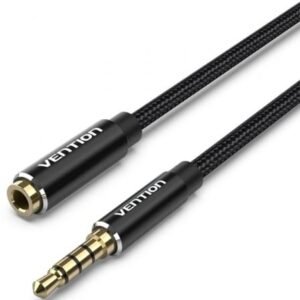 Cabo Estéreo Vention BHCBH/ Jack 3.5 Macho - Jack 3.5 Hembra/ 2m/ Preto