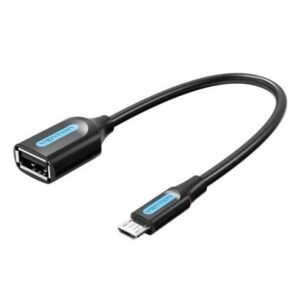 Cabo USB 2.0 Vention CCUBB/ MicroUSB Macho - USB Hembra/ 480Mbps/ 15cm/ Preto