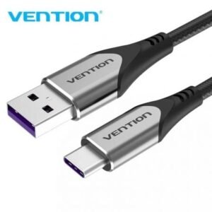 Cabo USB 2.0 Tipo-C Vention COFHG/ USB Tipo-C Macho - USB Macho/ Hasta 100W/ 480Mbps/ 1.5m/ Cinzento