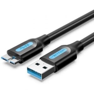 Cabo USB 3.0 Vention COPBF/ USB Macho - MicroUSB Macho/ Hasta 10W/ 5Gbps/ 1m/ Preto
