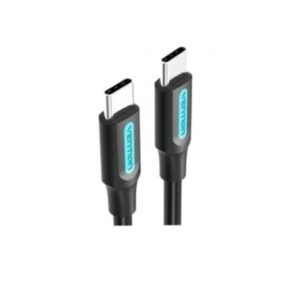 Cabo USB 2.0 Tipo-C Vention COSBF/ USB Tipo-C Macho - USB Tipo-C Macho/ Hasta 60W/ 480Mbps/ 1m/ Preto