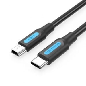 Cabo USB 2.0 Tipo-C Vention COWBH/ USB Tipo-C Macho - MiniUSB Macho/ Hasta 10W/ 480Mbps/ 2m/ Preto