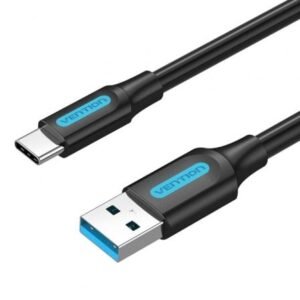 Cabo USB 3.0 Tipo-C Vention COZBG/ USB Macho - USB Tipo-C Macho/ Hasta 60W/ 5Gbps/ 1.5m/ Preto