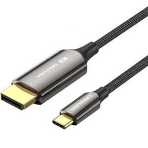 Cabo Conversor DisplayPort 8K Vention CRFBF/ USB Tipo-C Macho - DisplayPort Macho/ 1m/ Preto