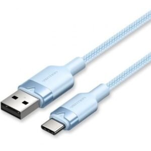Cabo USB 2.0 Tipo-C Vention CTNLF/ USB Tipo-C Macho - USB Macho/ Hasta 60W/ 480Mbps/ 1m/ Azul