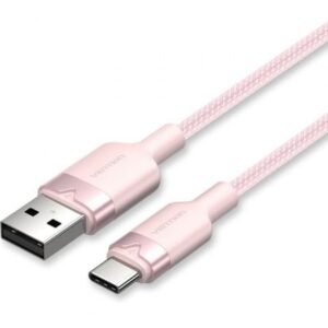 Cabo USB 2.0 Tipo-C Vention CTNPH/ USB Tipo-C Macho - USB Macho/ Hasta 60W/ 480Mbps/ 2m/ Rosa