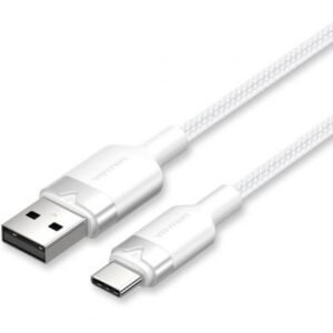 Cabo USB 2.0 Tipo-C Vention CTNWF/ USB Tipo-C Macho - USB Macho/ Hasta 60W/ 480Mbps/ 1m/ Branco