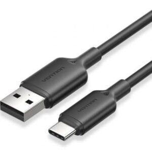 Cabo USB 2.0 Tipo-C Vention CTQBF/ USB Tipo-C Macho - USB Macho/ Hasta 60W/ 480Mbps/ 1m/ Preto