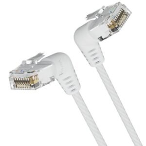 Cabo de Red RJ45 UTP Vention IBOWI Cat.6A/ 3m/ Cabeza Rotatoria 360º/ Branco
