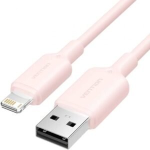 Cabo USB 2.0 Lightning Vention LAMPH/ USB Macho - Lightning Macho/ 480Mbps/ 2m/ Rosa
