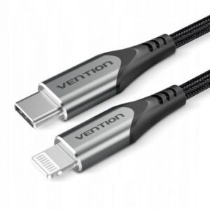 Cabo USB 2.0 Tipo-C Lightning Vention TACHF/ USB Tipo-C Macho - Lightning Macho/ 480Mbps/ 1m/ Cinzento