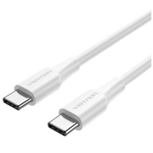 Cabo USB 2.0 Tipo-C 3A Vention TAXWD/ USB Tipo-C Macho - USB Tipo-C Macho/ Hasta 60W/ 480Mbps/ 50cm/ Branco