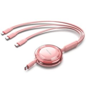 Cabo USB Tipo-C 2.0 5A Vention TRJPBE/ USB Tipo-C Macho - 3x USB Tipo-C Macho/ Hasta 100W/ 480Mbps/ 1.1m/ Rosa