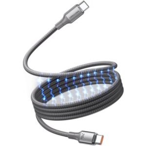 Cabo Magnético USB 2.0 Tipo-C 5A Vention TSAJG/ USB Tipo-C Macho - USB Tipo-C Macho/ Hasta 240W/ 480Mbps/ 1.5m/ Titanio