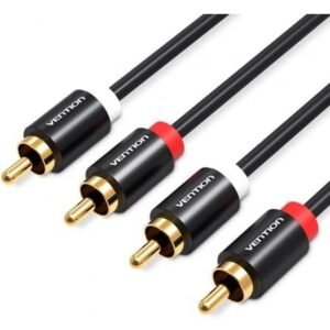 Cabo Estéreo Vention VAB-R06-B300/ 2x RCA Macho - 2x RCA Macho/ 3m/ Preto