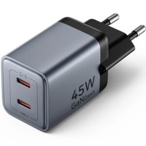 Carregador de Pared GaN Vention FCDH0-EU/ 2xUSB Tipo-C/ 45W