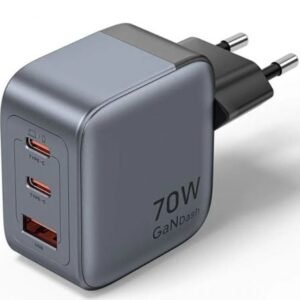 Carregador de Pared GaN Vention FEXH0-EU/ 2xUSB Tipo-C/ 1xUSB/ 70W