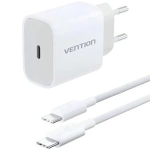 Carregador de Pared Vention G16W0-EU/ 1xUSB Tipo-C + Cabo USB Tipo-C/ 20W
