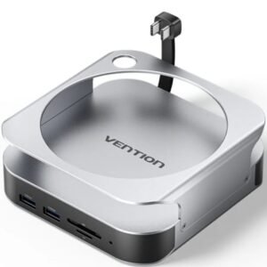 Docking para Mac Mini USB Tipo-C Vention THIHAG/ Ranura SSD M.2/ 4xUSB/ 1xUSB Tipo-C/ 1xDisplayPort 4K/ 1xLector Placas/ 1xJack 3.5mm