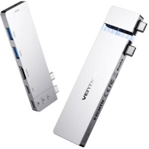 Docking USB Tipo-C Vention THZH0/ 1xHDMI 4K/ 2xUSB/ 2xUSB Tipo-C/ 1xThunderBolt/ 1xUSB Tipo-C PD/ Cinzento