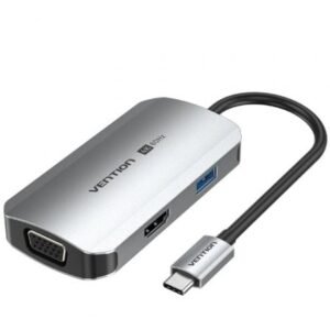 Docking USB Tipo-C Vention TQAHB/ 1xHDMI/ 1xUSB/ 1xVGA/ 1xUSB Tipo-C PD/ Cinzento