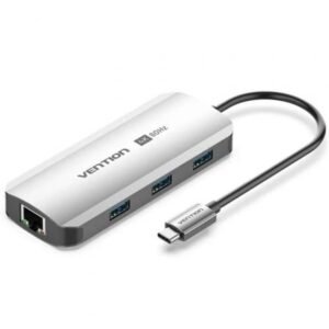 Docking USB Tipo-C Vention TQHHB/ 1xHDMI 4K/ 3xUSB/ 1xUSB Tipo-C PD/ 1xRJ45/ Cinzento