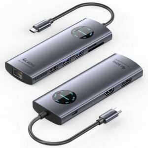 Docking USB Tipo-C Vention TQUHB/ 1xHDMI 4K/ 1xDisplayPort/ 3xUSB/ 1xRJ45/ 1xUSB Tipo-C PD/ 1xLector Placas/ Cinzento