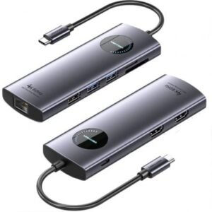 Docking USB Tipo-C Vention TQVHB/ 2xHDMI 4K/ 3xUSB/ 1xRJ45/ 1xLector de Placas/ 1xUSB Tipo-C PD/ Cinzento