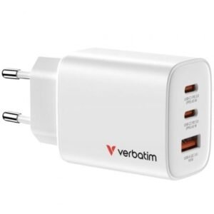 Carregador de Pared GaN Verbatim Essentials/ 2xUSB Tipo-C/ 1xUSB/ 65W