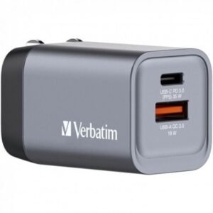 Carregador de Pared Universal GaN para Viaje Verbatim GNC-35/ 1xUSB Tipo-C/ 1xUSB/ 35W