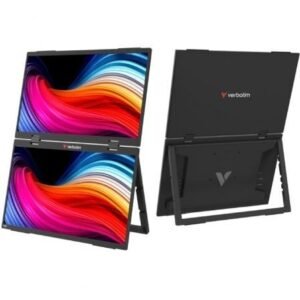 Monitor Portátil Táctil Verbatim Duo Essentials 15.6" + 15.6"/ Full HD/ Multimedia/ Preto