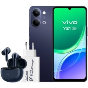 Smartphone Vivo Y21 4GB/ 256GB/ 6.74"/ 5G/ Preto/ Incluye Carregador + Auscultadores