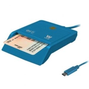 Lector de DNI y Placas Woxter PE26-197/ USB Tipo-C/ Azul