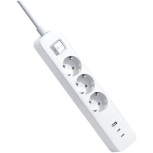 Regleta con Interruptor Xiaomi 20W Power Strip/ 3 Tomas de Corriente/ 1 USB/ 2 USB Tipo-C/ Cabo 1.4m/ Branca